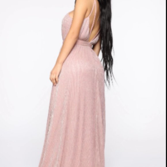 Fashion Nova Classy Night Out Pink Maxi Dress XS - Picture 4 of 8